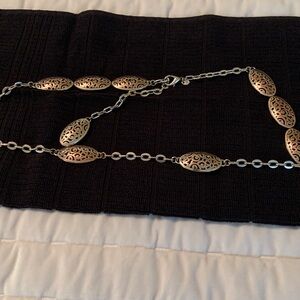 Brighton Silver Scroll Chain Belt